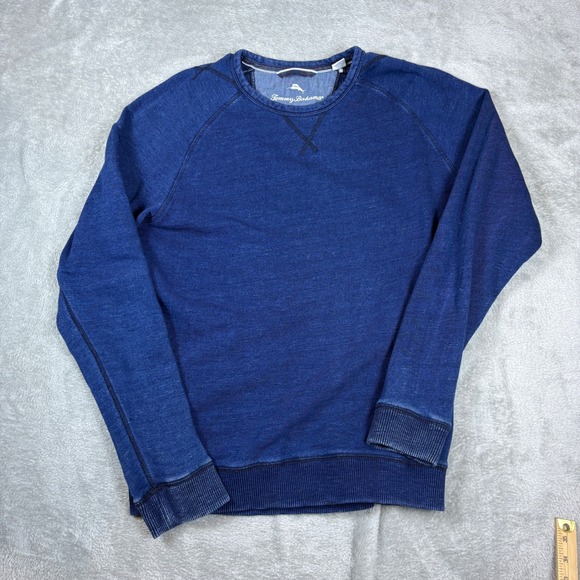 Tommy Bahama Other - Tommy Bahama Sweater Mens S Indigo Raglan Pullover Blue Faded Cotton Sweatshirt